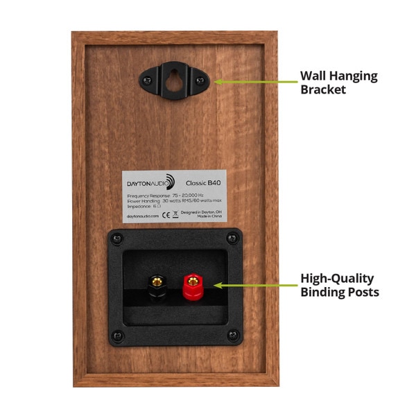 Main product image for Dayton Audio Classic B40 Bookshelf Speaker Pair Wood300-251
